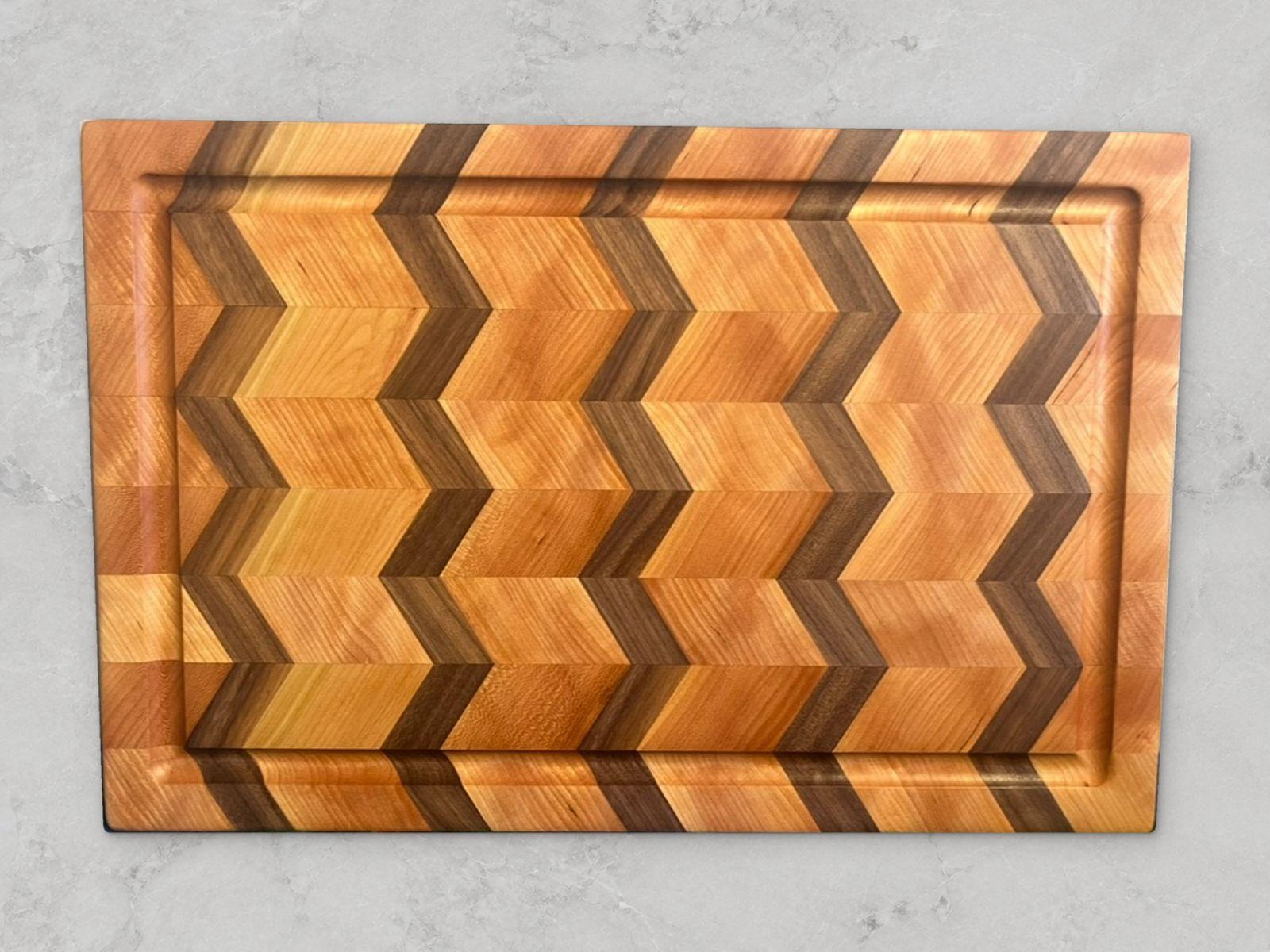 Cherry chevron end-grain cutting board