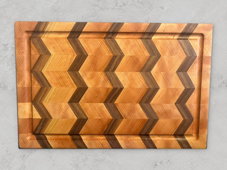 Cherry chevron end-grain cutting board