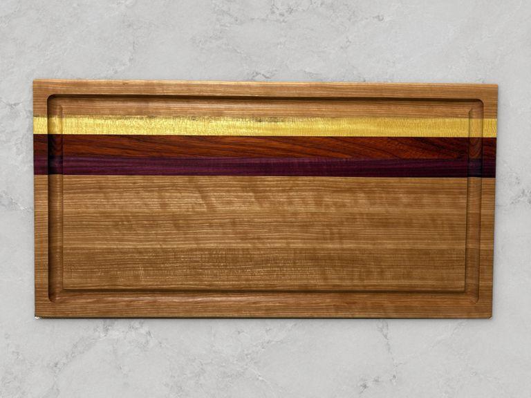 Cherry edge-grain cutting board with an accent stripe