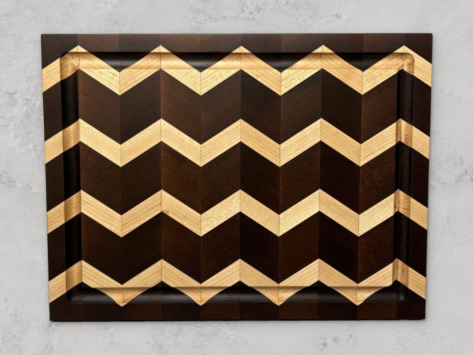 Roasted maple and maple chevron end-grain board