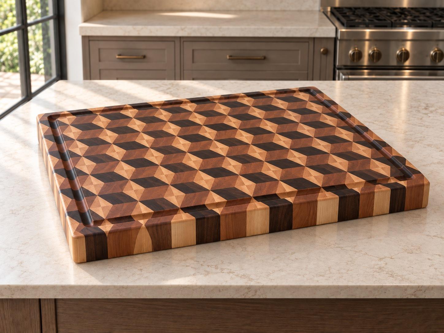 Extra large tumbling block with juice groove