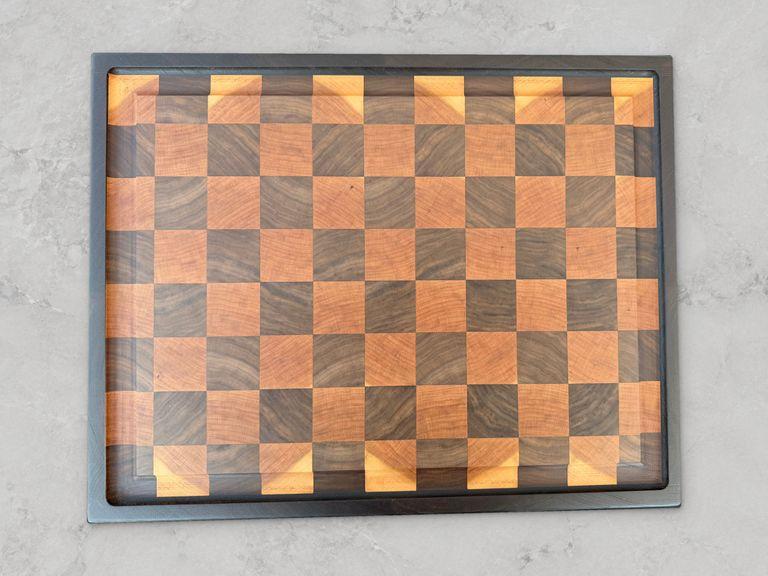 Walnut and cherry checkered end-grain board
