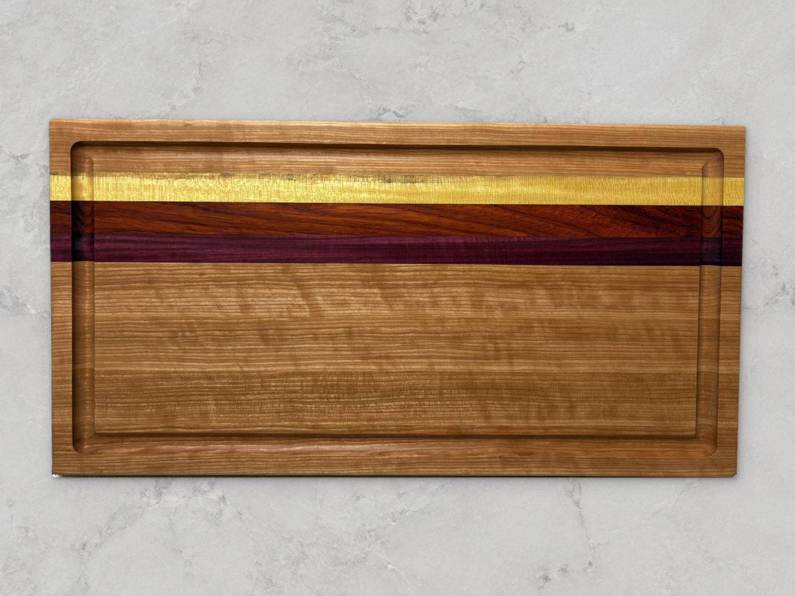 Cherry edge-grain cutting board with an accent stripe
